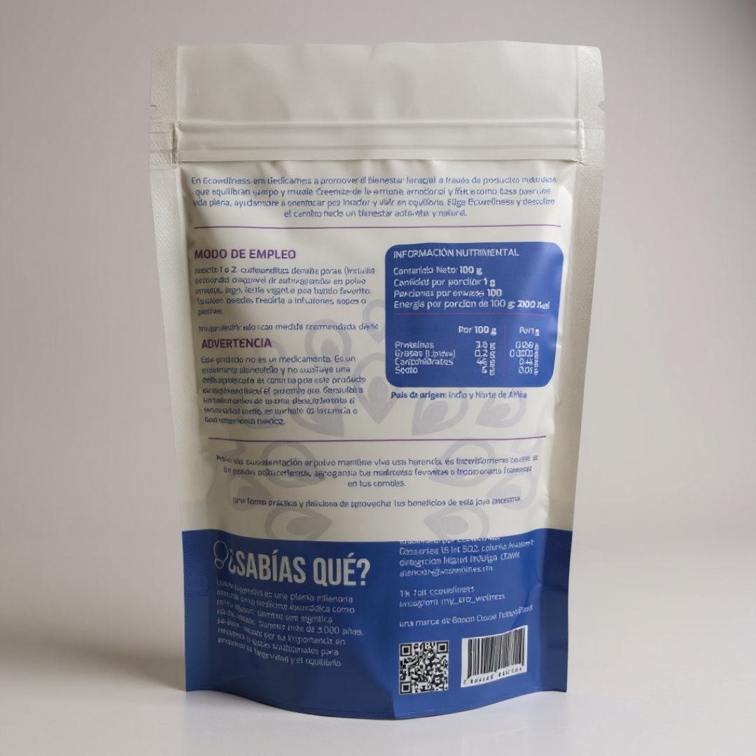 Ashwagandha en Polvo Orgánico - 100g | Withania Somnifera | Adaptógeno Ayurvédico