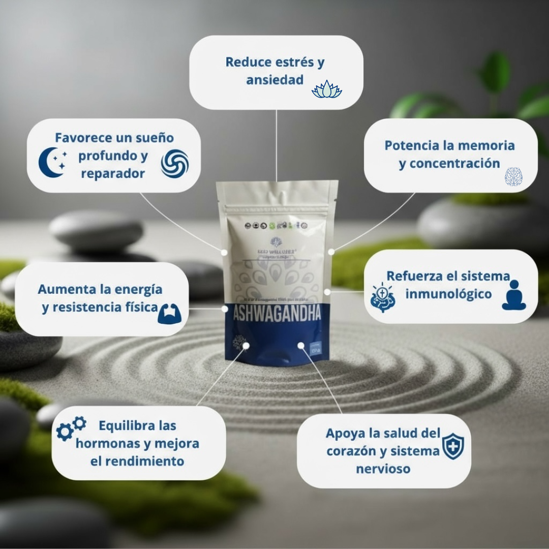Ashwagandha en Polvo Orgánico - 100g | Withania Somnifera | Adaptógeno Ayurvédico