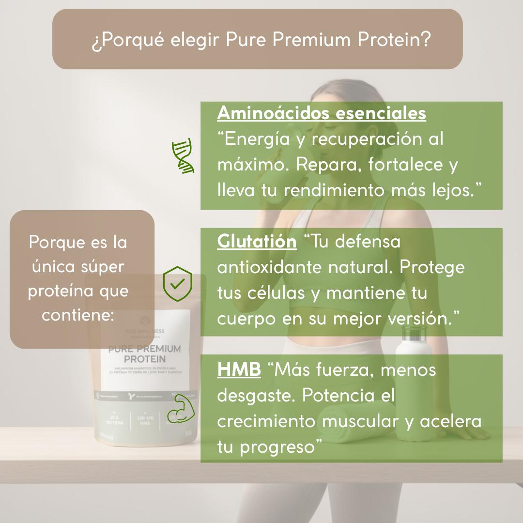Super Proteína Ecowellness – Suero de Leche Sin Azúcar, Sabor Natural, con Aminoácidos + HMB + Glutatión