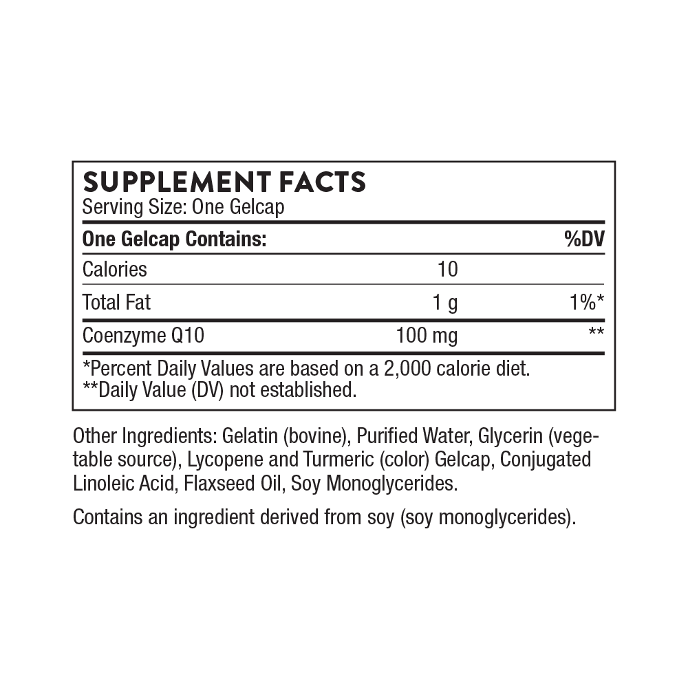CoQ10 Ubiquinona 100 mg – 60 Cápsulas de Gel (Gelcaps)