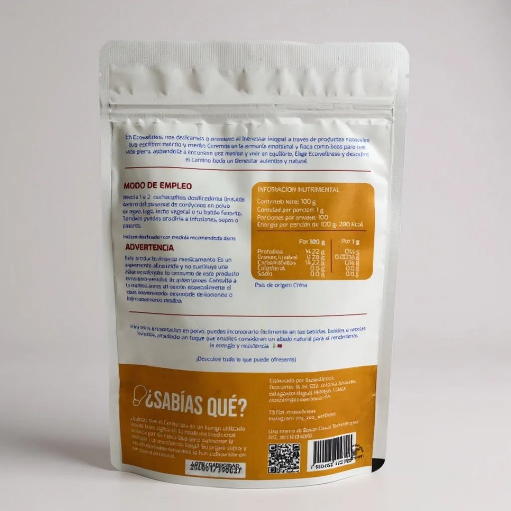 Cordyceps en Polvo Premium - 100g | Cordyceps Militaris | Energía y Vitalidad Natural