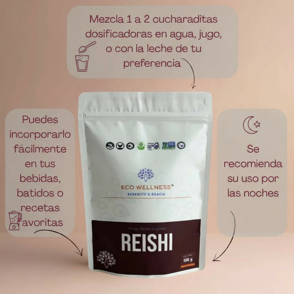 Reishi en Polvo Premium - 100g | Ganoderma Lucidum | El Hongo de la Inmortalidad