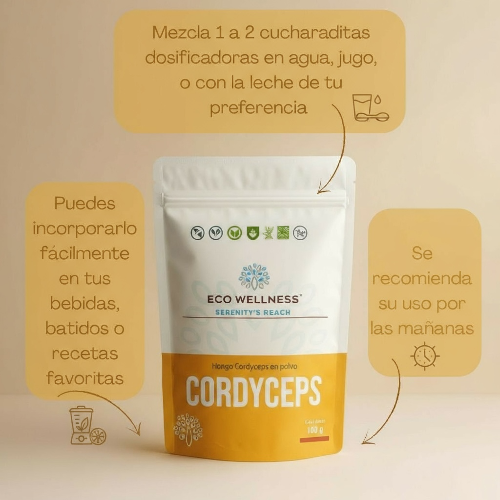 Cordyceps en Polvo Premium - 100g | Cordyceps Militaris | Energía y Vitalidad Natural