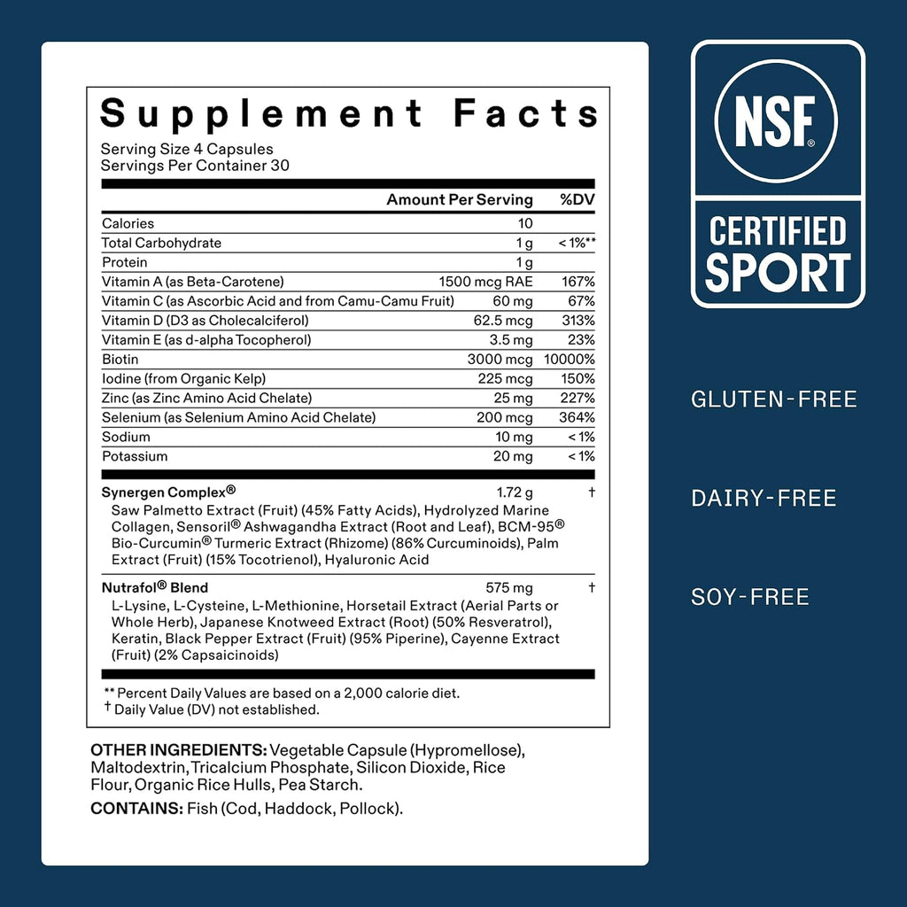 Nutrafol Men con Synergen Complex® y Nutrafol® Blend – 120 Cápsulas