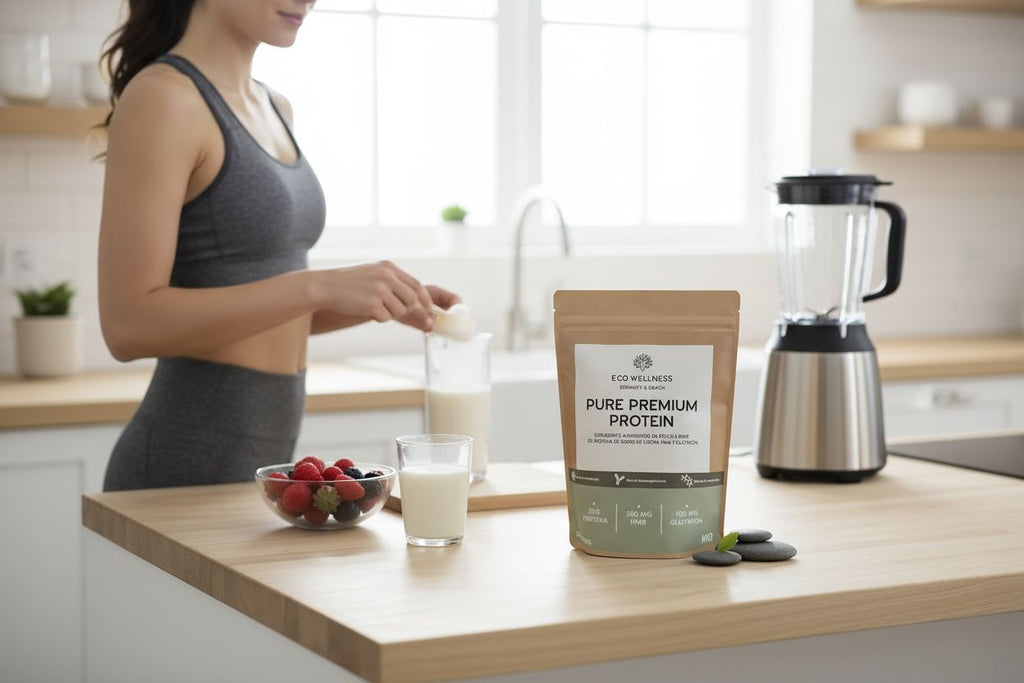 Super Proteína Ecowellness – Suero de Leche Sin Azúcar, Sabor Natural, con Aminoácidos + HMB + Glutatión