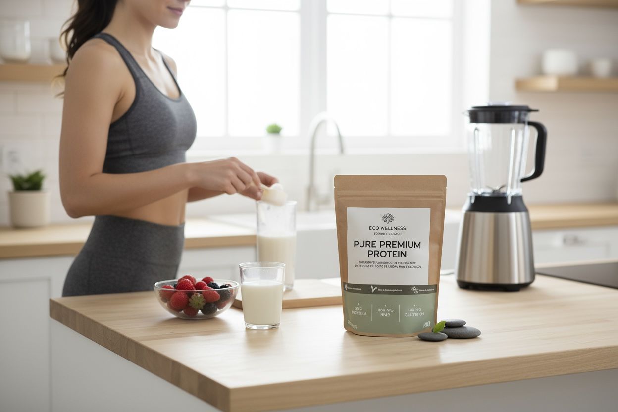 Super Proteína Ecowellness – Suero de Leche Sin Azúcar, Sabor Natural, con Aminoácidos + HMB + Glutatión