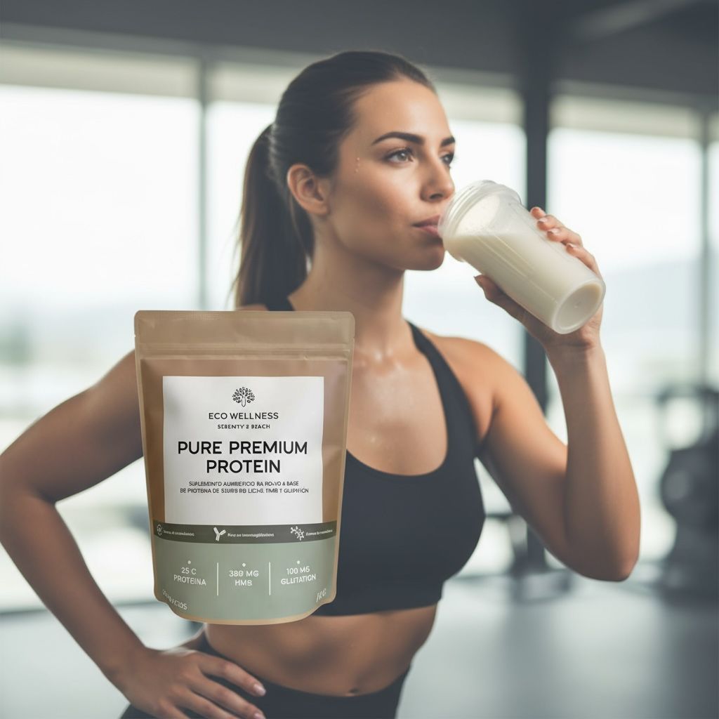 Super Proteína Ecowellness – Suero de Leche Sin Azúcar, Sabor Natural, con Aminoácidos + HMB + Glutatión