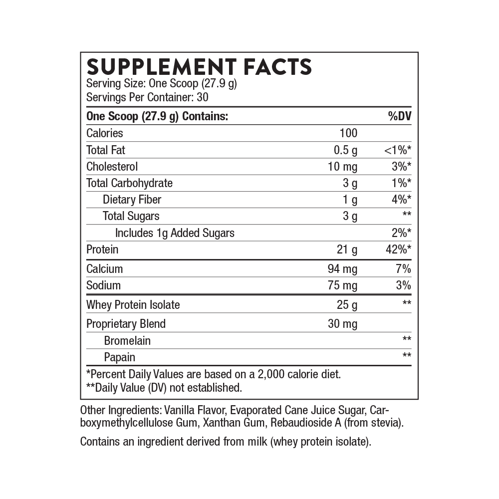 Whey Protein Isolate (Sabor Vainilla) – 837 g